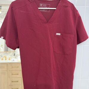 Figs Men's Burgundy Scrub top